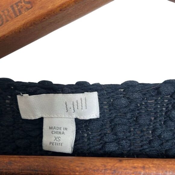 J. Jill Boat Neck Roll Tab Long Sleeve Knit Cotton Pullover Sweater Navy Sz XS - Picture 5 of 8